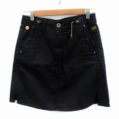 ジースターロウ G-Star RAW デニム台形スカート ミニ丈 26インチ 濃紺 ネイビー /SM4のサムネイル