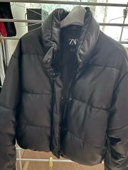 ユーズド 古着 ザラ フェイク レザージャケット サンローラン風 ZARA