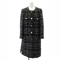 グレースクラス GRACE Class 22AW ツイードミリタリーコート ノーカラー ミドル丈 36 S 黒 ブラック 白 ホワイト /YQ ■OSのサムネイル