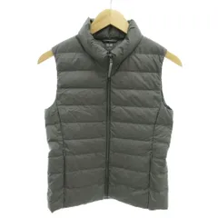 ユニクロ UNIQLO 美品 ウルトラライトダウンベスト スタンドカラー ジップアップ S グレー /YJ ■GY61