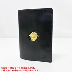 ※併売商品※◆中古美品◆ VERSACE【ヴェルサーチ】二つ折り財布 メデューサ レザー ブラック メンズ　M1769のサムネイル