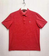 5525golf 半袖 ジップ ポロシャツ 赤 ゴルフ メンズ 新品タグ付き