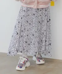 ScoLar スカラー　143642 花柄パッチワーク風 プリーツスカートのサムネイル