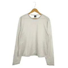 ヒューゴボス HUGO BOSS Tシャツ L SLIM FIT グレージュ ボーダー柄 ラウンドネック 長袖 /MN32 ■GY58のサムネイル