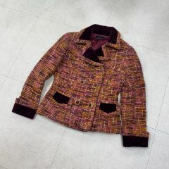 Belted Frayed Tweed Jacket M - メルカリ