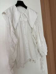 ホワイト ボリュームスリーブ 長袖ブラウス シーマリー - メルカリ