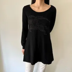 バーバリー ブルーレーベル BURBERRY ロゴ ニット ロング丈