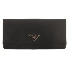 プラダ PRADA 長財布 2つ折り テスートナイロン トライアングルプレート 黒 ブラック /JS ■GY05