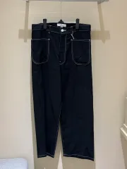 SASQUATCH fabrix. (サスクワァッチファブリックス) フレア シルエット ルート パンツ ブラック