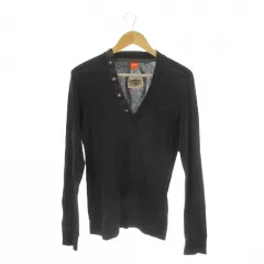 ヒューゴボス HUGO BOSS Tシャツ M グレー Vネック ボタン付き 長袖 /CK18 ■ECD003のサムネイル