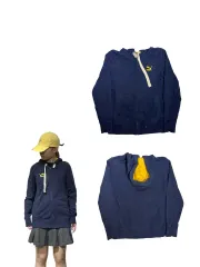 プーマ ネイビー ロゴ フーディー ジップアップ XS