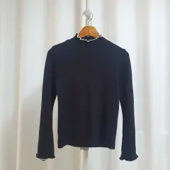 ヴィンテージ森ガール フリル クロップドニット