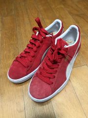 PUMA SUEDE レッド チェック柄 スニーカー27㎝ 箱無し - メルカリ