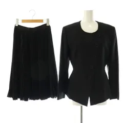 クリスチャンディオール Christian Dior プリーツスカート ジャケット セットアップ 上下 7 黒 ブラック FW2GH9160 /AQ ■OS