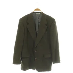 アクアスキュータム AQUASCUTUM テーラードジャケット 2B 千鳥格子柄 カーキ /MY ■OS ■ECD001
