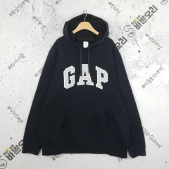 US 19' GAP ビックロゴ 起毛 フードTシャツ ブラック 2300135