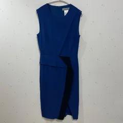 SPORTMAX マックスマーラ系 ノースリーブワンピース 青 36サイズ レディースS〜M相当 ひざ下丈のサムネイル