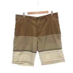 ビラボン BILLABONG ショートパンツ ハーフ 36 カーキ ベージュ ボーダー柄 オーバーサイズ /NU ■ECF001