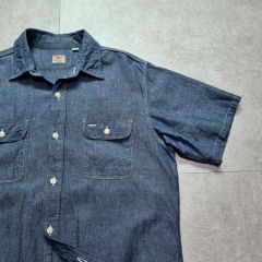 未使用 シャンブレーシャツ 半袖 初期 POST ポストオーバーオールズ