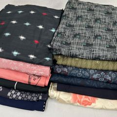 O-2【着物反物まとめ25本】大量 リメイク材料 正絹 ウール 化繊 小紋