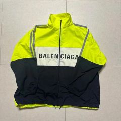 BALENCIAGA ナイロンジャケット 蛍光イエロー ロゴ オーバーサイズ