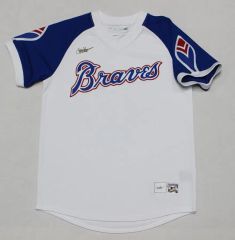 NIKE Braves 44 ベースボールシャツ MLB ハンクアーロン 青白L - メルカリ