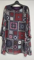 ブランド) ポリ シフォン ワイドフィット ブラウス ロング丈 高品質 득템*