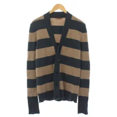 マークジェイコブス MARC JACOBS カーディガン M ベージュ 青系 ボーダー柄  カシミヤ Vネック 長袖 /JPのサムネイル