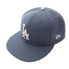 ニューエラ NEW ERA 59FIFTY ブラックレーベル ロサンゼルス ドジャース スレート キャップ 帽子 ロゴ刺繍 7 4/3 青 ブルー /FFのサムネイル