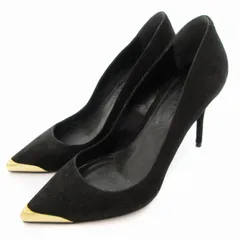 アレキサンダーマックイーン ALEXANDER MCQUEEN パンプス ピンヒール ポインテッドトゥ 35 22cm 黒 ブラック ゴールドカラー /OUのサムネイル