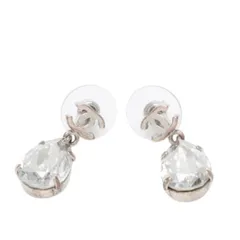 ピアス ココマーク ドロップ オーバルストーン シルバー A13V 刻印片側 earrings CC dangling oval stone A13V SV1 美品 中古 4a000633