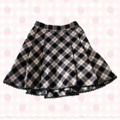 pium フロントボタンチェックプリーツミニスカート - メルカリ