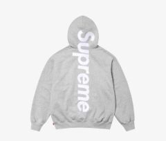 新品未使用) Supreme パーカー グレー XLサイズ 背面ビッグロゴ - メルカリ