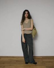 anuke Volumetuck Cocoon Pants（brown36） - メルカリ