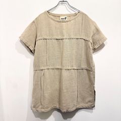 HAI Sporting Gear イッセイミヤケ 半袖Tシャツ プルオーバー ベージュ サイドスリット パネルデザイン【送料込み】