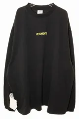ヴェトモン VETEMENT 22SS LONG SLEEVE LOGO LABEL T-SHIRT BLACK XL UE52TR280X ロングスリーブ イエローロゴ 長袖 ブラック 【ブランド古着ベクトル】【中古】☆AA★1217のサムネイル