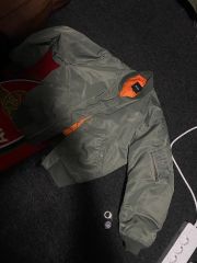 極美品M✨ BEAMS MA-1 リラックスフィット 中綿ジャケット シルバー