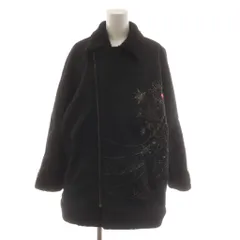 スカラー ScoLar ボアコート M 黒 ブラック 長袖 刺繍 ムートン ライダース /RR ■MA