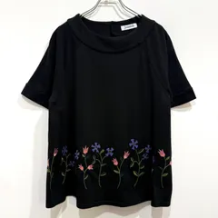 ホコモモラ JOCOMOMOLA 半袖Tシャツ フラワー刺繍カットソー animoso アニモッソ ブラック 40【送料込み】のサムネイル
