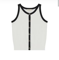 Two-Tone Ribbon-Trim Tee herlipto M ホワイト - メルカリ