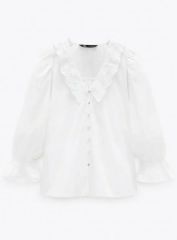 Bibiy. REBECCA FRILL BLOUSE white - メルカリ