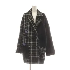 イズスカラー iS ScoLar  ジャケット コート M 黒 ブラック チェック柄 蝶刺繍柄 23IS-1 /AU