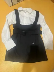 黒色 サスペンダースカート+シャツ セット(セット価格)