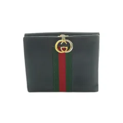 グッチ GUCCI インターロッキングG シェリーライン 財布 二つ折り 小銭入れ レザー 黒 /MI ■OS ■OH