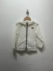 THE NORTH FACE ザノースフェイス キッズ 白 ウィンドブレーカー フード ジャケット 130サイズ