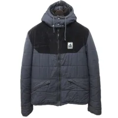 ゴールデングース GOLDEN GOOSE キルティングジャケット 中綿 コーデュロイ切替 フード L 青 ブルー グレー ■IBO91のサムネイル
