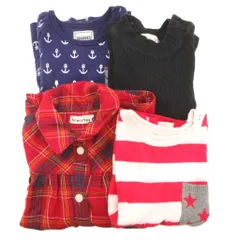 ブランシェス BRANSHES シャツ Tシャツ ニット まとめ 4点セット 80cm 赤 レッド 黒 ブラック 紺 ネイビー 他 /GV ■GY14のサムネイル