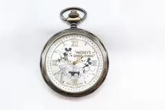 【W302-25】動作品 電池交換済 DISNEY ディズニー ミッキーマウス カットガラス 懐中時計 チェーンなし SEGA セガ メンズ
