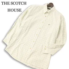 THE SCOTCH HOUSE スコッチハウス 通年★ 長袖 チェック柄 ロゴ刺繍 ボタンダウン シャツ 大きいサイズ Sz.LL メンズ