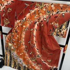 付け下げ 正絹 金駒刺繍 美しい染め 蝶 袷 MK-7816